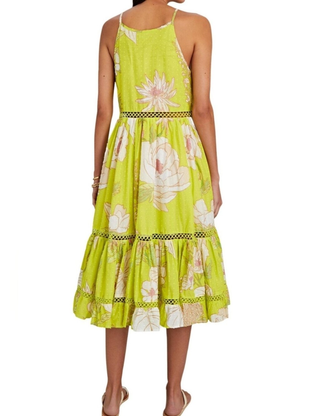 FARM Rio Lime Green Floral Midi Dress - Picture 3 of 6